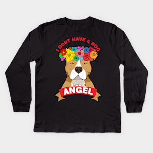 Pitbull Angel Kids Long Sleeve T-Shirt